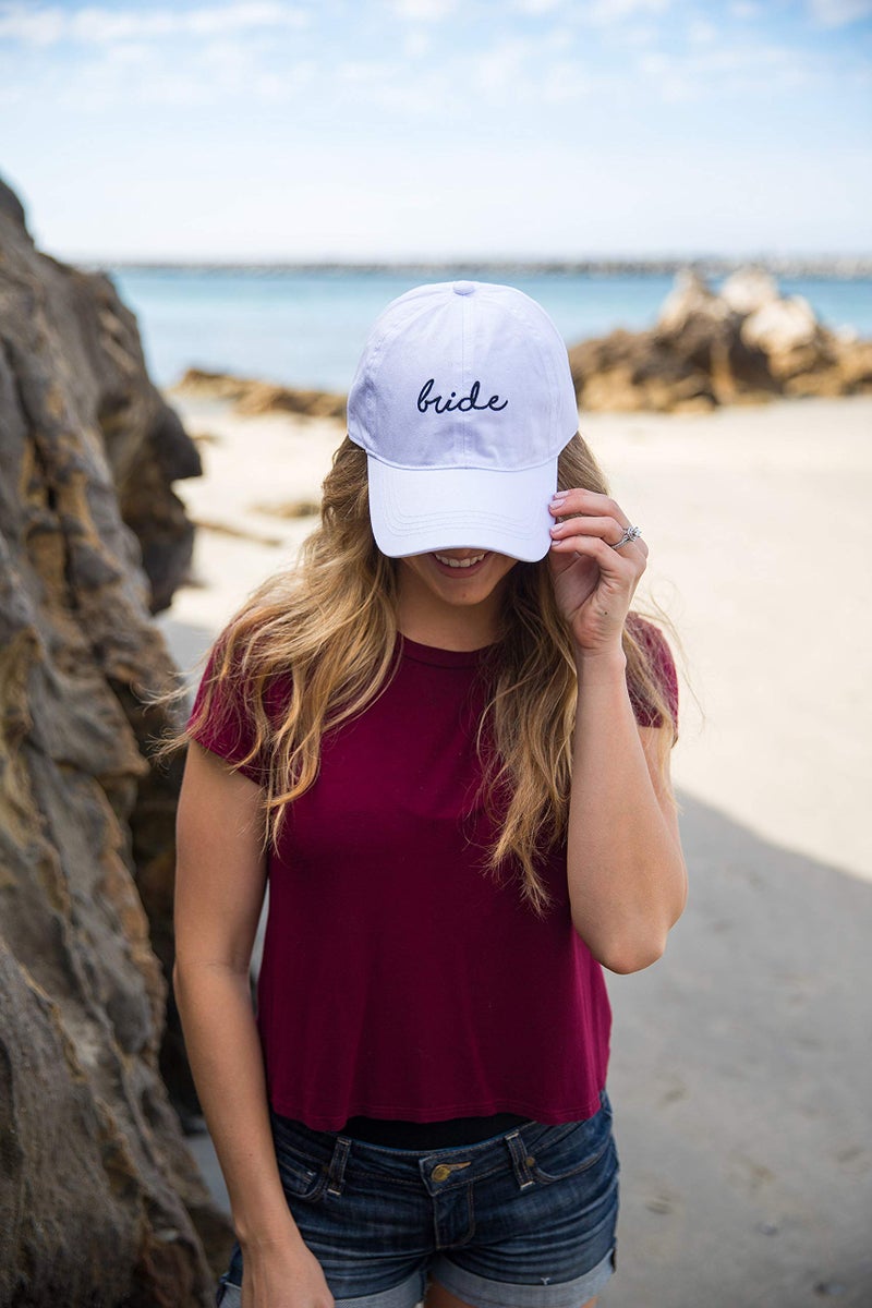 Funky Junque Bachelorette Bridal Baseball Hats, Bridesmaid, Bride Tribe Caps, 100% Cotton, One Size Fits Most - 1 Bride - White/Black - Image 2